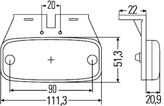 Side Marker Light LED,kollane 24V kinnitusega