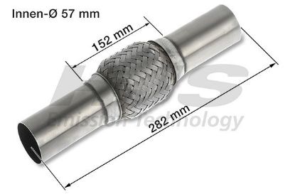 Flexible Pipe, exhaust system 57x282mm keevitatud otstega
