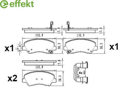 Brake Pad Set, disc brake Hyundai, Kia