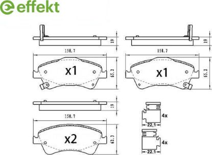 Brake Pad Set, disc brake TOYOTA - 04465-0F010