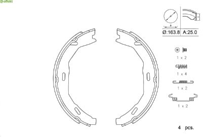 Brake Shoe Set, parking brake MERCEDES-BENZ - 004 420 86 20