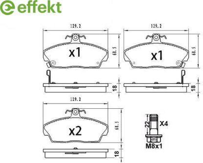 Brake Pad Set, disc brake Honda, Rover
