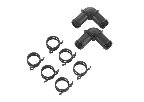 Water connection pipe, auxilliary heater 2 x 90°, 18mm+ 6klambrit EVO
