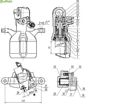 Brake Caliper HONDA - 43018-TAR-G01