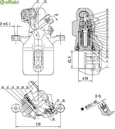 Brake Caliper HONDA - 43018-SNA-A10