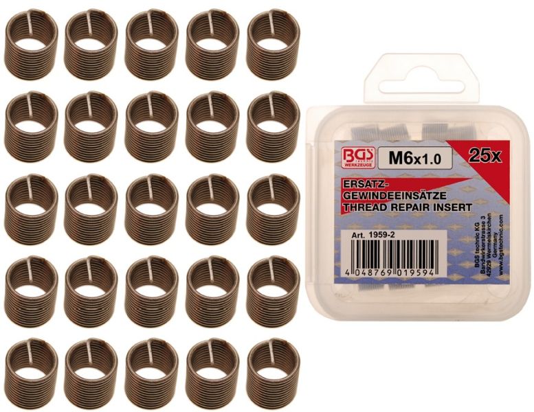 Assortment, thread repair M6x1,0 Keermeparanduskomplekti tarvikud