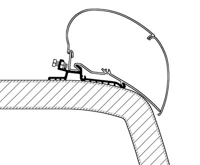 Mounting Set, roof rack Hymer SX Adapter Serie 6 - 4,00m