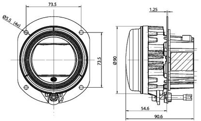 Spotlight LED Modul 12/24V 90mm - E1 3831