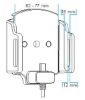 Mobile phone/PDA holder laius 62-77mm, paksus 12-16mm, USB-C