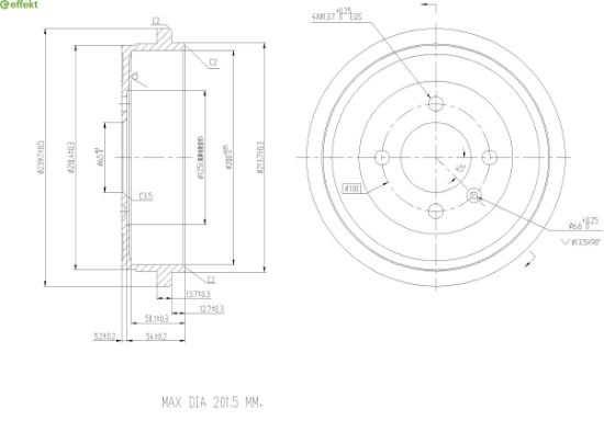 Brake Drum J-rumpu VAG