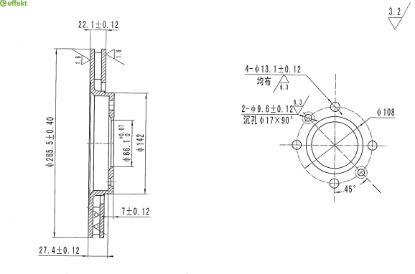 Brake Disc PSA - 16 131 913 80
