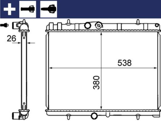 Radiator, engine cooling PSA - 1330.F5