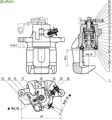 Brake Caliper PSA - 4400.P4