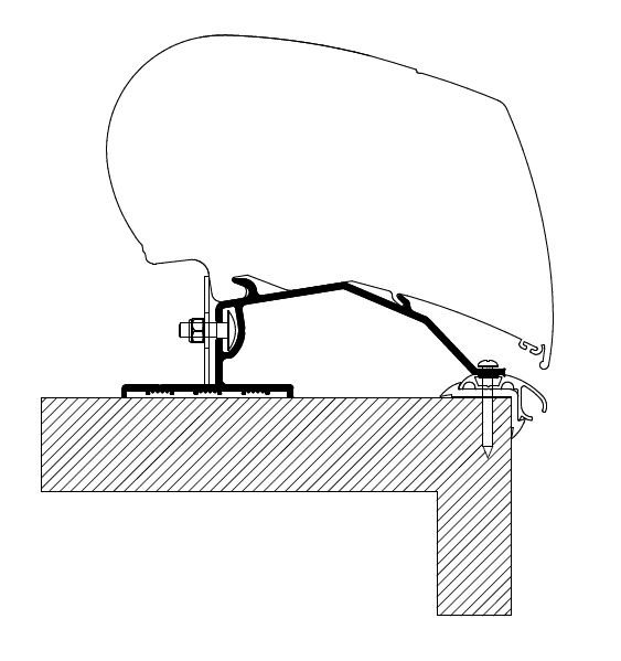 Mounting Set, roof rack Caravan Roof Adapter (Set: 3x1,00m)