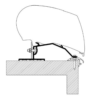 Mounting Set, roof rack Caravan Roof Adapter (Set: 3x1,00m)