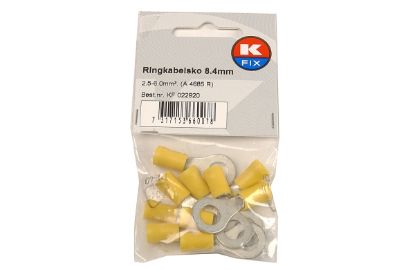 Terminal, electric universal parts rõngas M8 (8.4mm) kollane