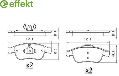 Brake Pad Set, disc brake RENAULT - 86 60 000 781