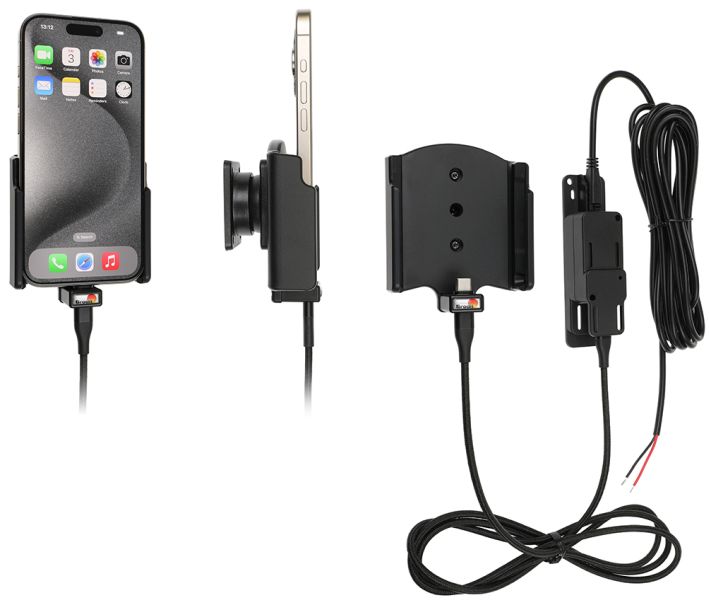 Mobile phone/PDA holder iPhone 15/15Pro fiks.laadija usb-c