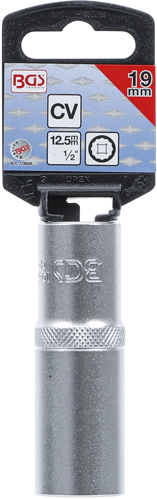 Socket Wrench Insert 1/2" Deep Socket, 12-pt, 19 mm