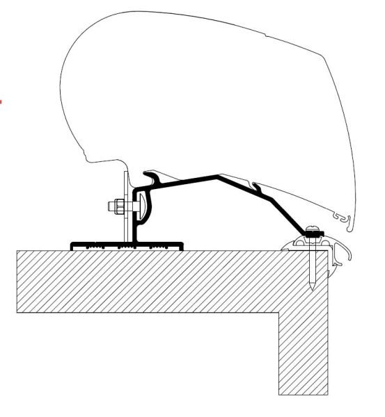 Mounting Set, roof rack Caravan Roof Adapter - 4,00m