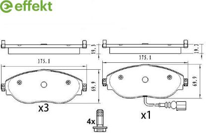 Brake Pad Set, disc brake VAG