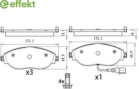 Brake Pad Set, disc brake VAG
