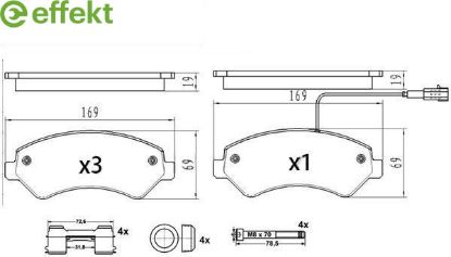 Brake Pad Set, disc brake PSA, Fiat