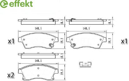 Brake Pad Set, disc brake Opel, Chevrolet