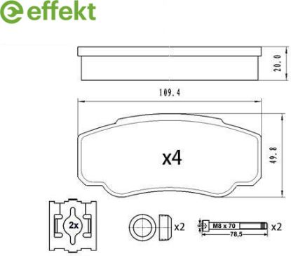 Brake Pad Set, disc brake PSA, Fiat