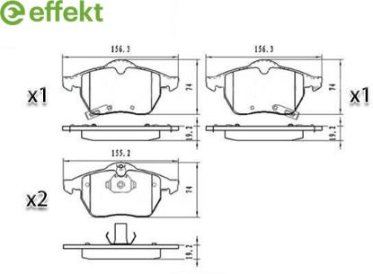 Brake Pad Set, disc brake Opel, Saab