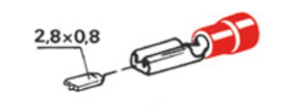 Terminal, electric universal parts plaat, ema 2,8x0,8mm punane  25tk