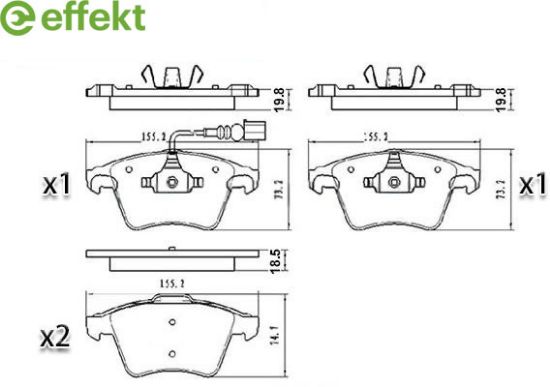 Brake Pad Set, disc brake VAG - 7H0 698 151D