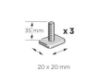 Extension Set, trailer hitch bike carrier T-soone adapter 20x20 (532), kompl.
