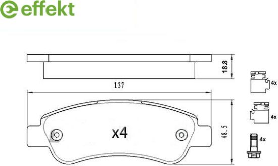 Brake Pad Set, disc brake PSA - 16 111 408 80