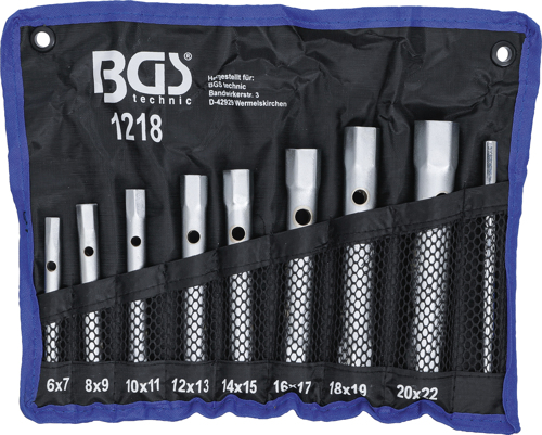 Hexagon Tubular Box Wrench Set 8-piece Box Spanner Set, 6x7-20x22 mm