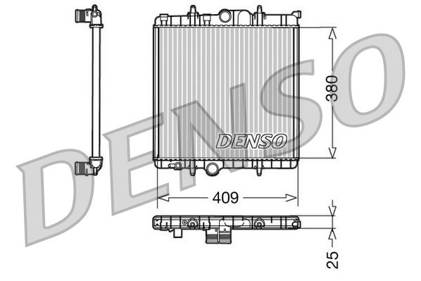 Radiator, engine cooling PEUGEOT 206 1.1 I P. Radiator, engine cooling PEUGEOT 206 1.1 I P.