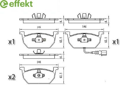 Brake Pad Set, disc brake VAG - 5Q0 698 151 C