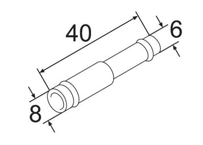 Transition pipe, preheater fuel connector Üleminekutoru 6X8 MM Messing