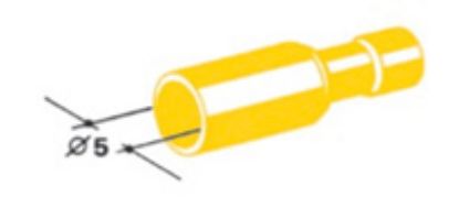 Terminal, electric universal parts pulk, ema 5mm kollane  25tk