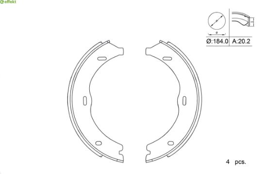 Brake Shoe Set, parking brake MERCEDES-BENZ - 447 420 64 00
