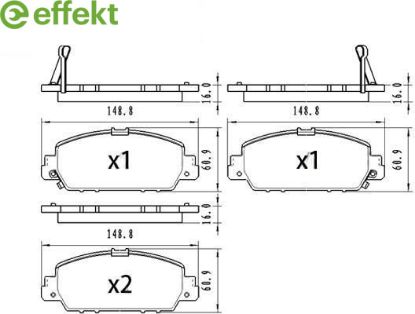 Brake Pad Set, disc brake HONDA - 45022-T2G-A00