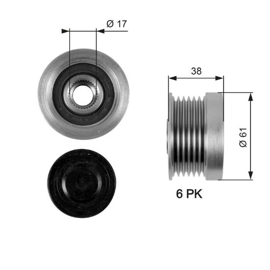 Alternator Freewheel Clutch S40 II (MS), V70 III,S60