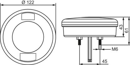 Rear Fog Light 10-30v, 122x43mm, 260mm kaabel