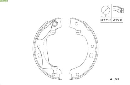 Brake Shoe Set, parking brake TOYOTA - 04495-02070