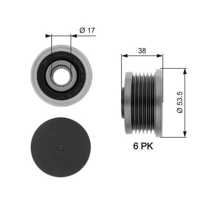 Alternator Freewheel Clutch ADN161301 - TRAFFIC ....