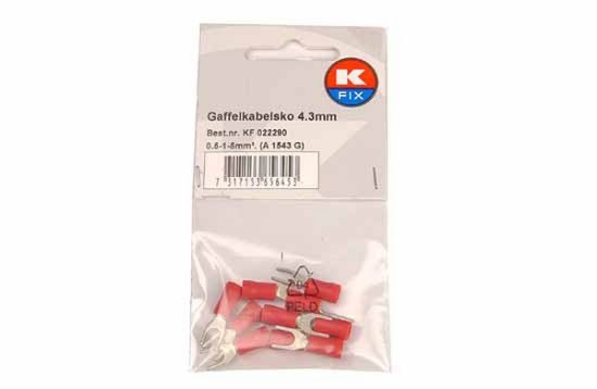 Terminal, electric universal parts kahvel M4 (4.3mm) punane