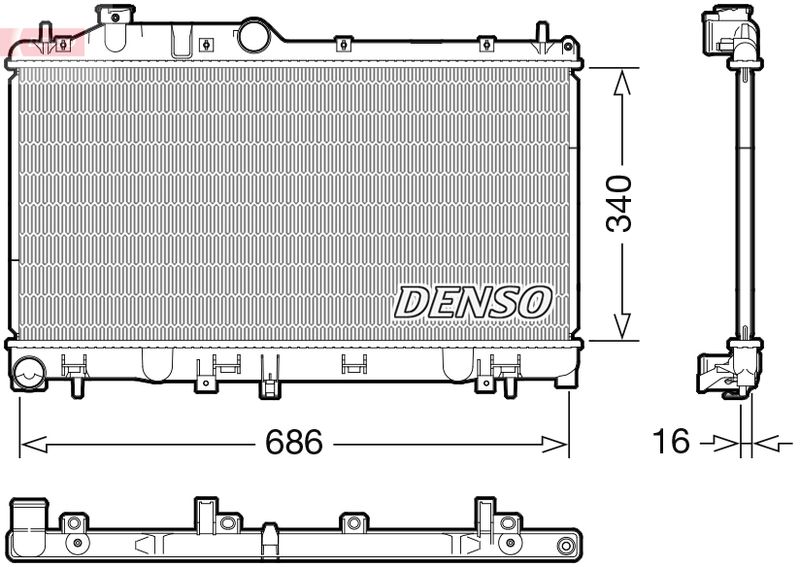 Radiator, engine cooling SUBARU 45119FG030 / 45119SC090 / 45119VA010 Radiator, engine cooling SUBARU 45119FG030 / 45119SC090 / 45119VA010
