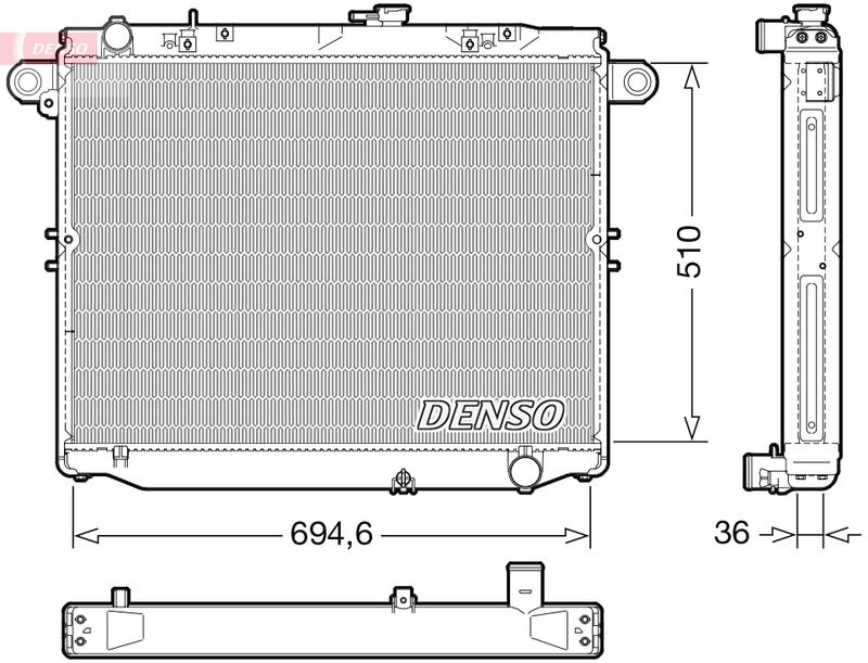 Radiator, engine cooling TOYOTA 1640066110 / 1640061100 / 1640066111