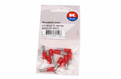 Terminal, electric universal parts ümarpistik 4mm punane 10tk