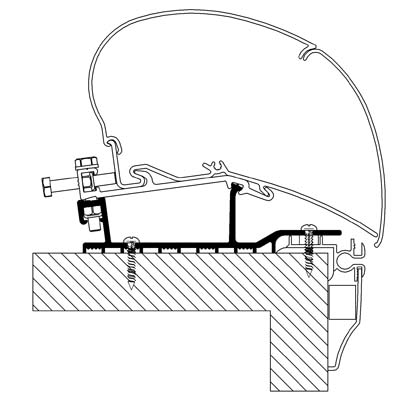 Mounting Set, roof rack Hobby Caravan 2009